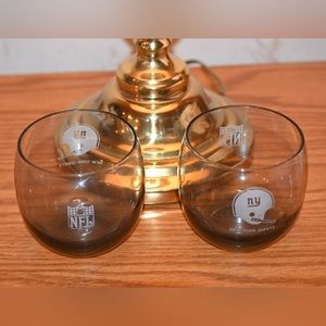 1970s vintage New York Giants smoked glasses